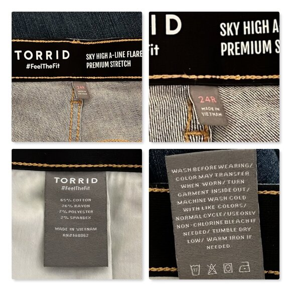 Torrid Sky High Flare High-Rise Jean Sz 24 - Picture 11 of 12